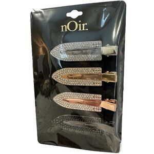 New NOIR Jewelry Hair Clip Set in Silver Bronze and Gold